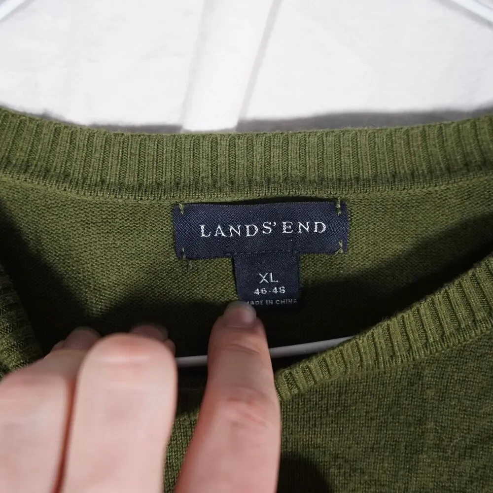 Apple Inc. Lands' End Sweater Green Embroidered Logo XL See Photos